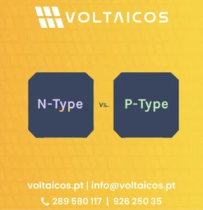 Painéis solares tipo P e tipo N